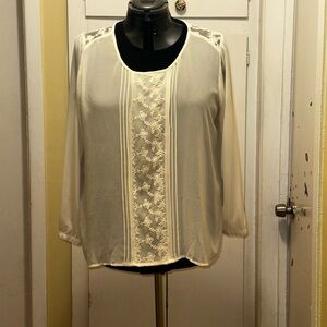 Elegant Cream Lace Women's Top